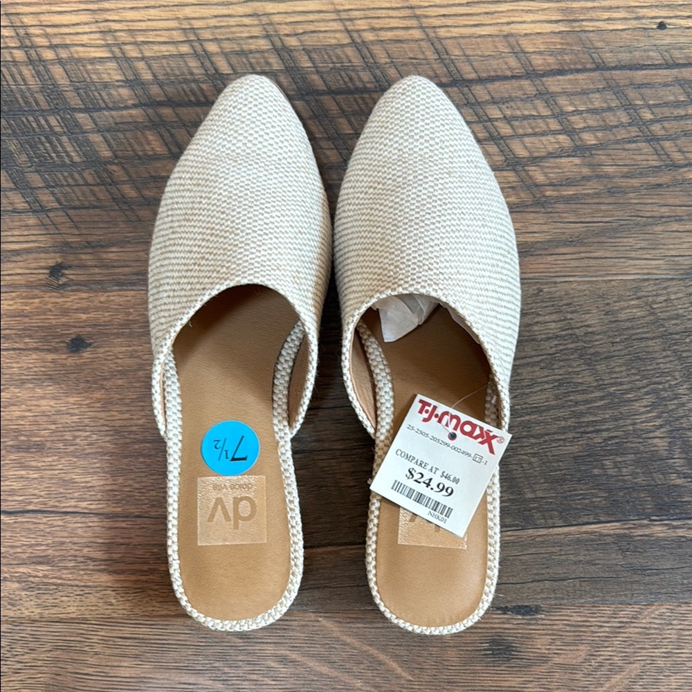 DV by Dolce Vita Cream Mules with Textured Design